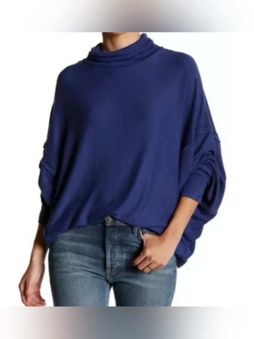 💙 We The Free Deep Blue Mockneck Sweater Top Size Medium 💙